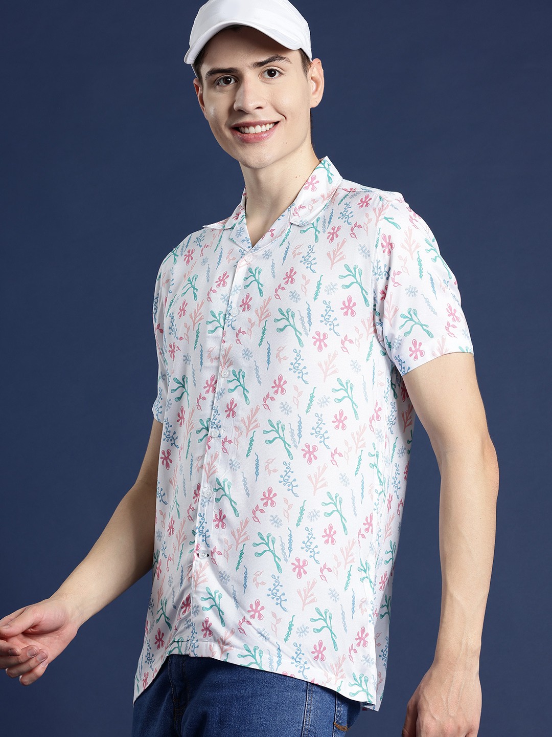 

Mast & Harbour Men Printed Casual Shirt, White
