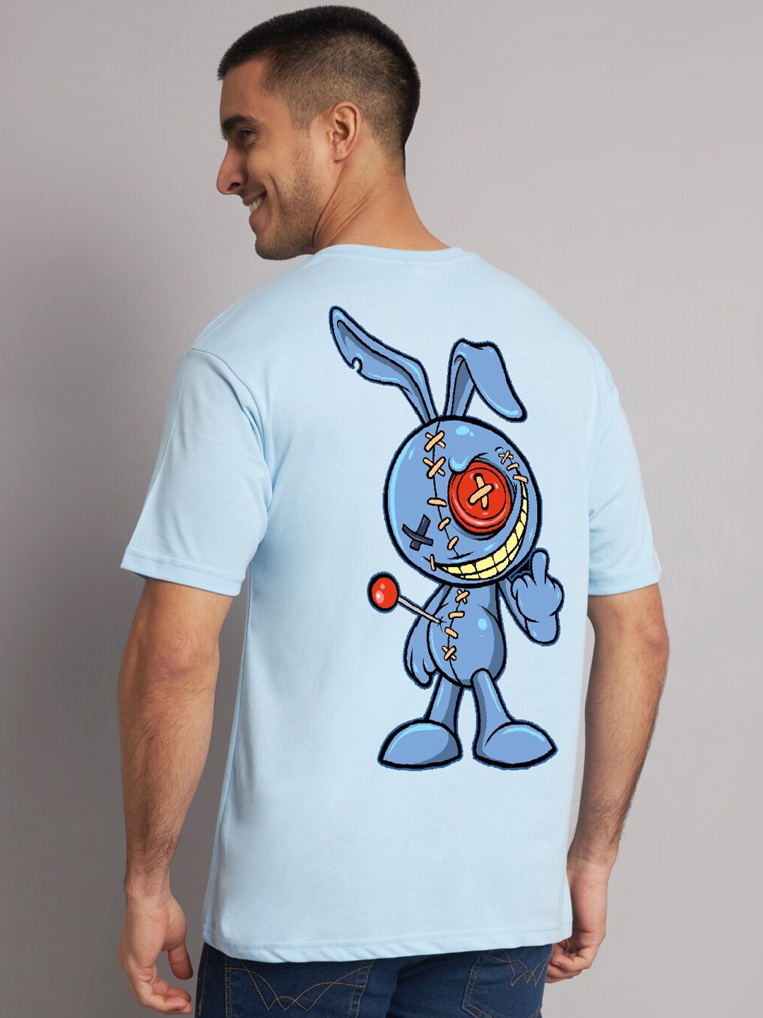 

The Modern Soul Voodoo Bunny Printed oversized T-shirt, Blue