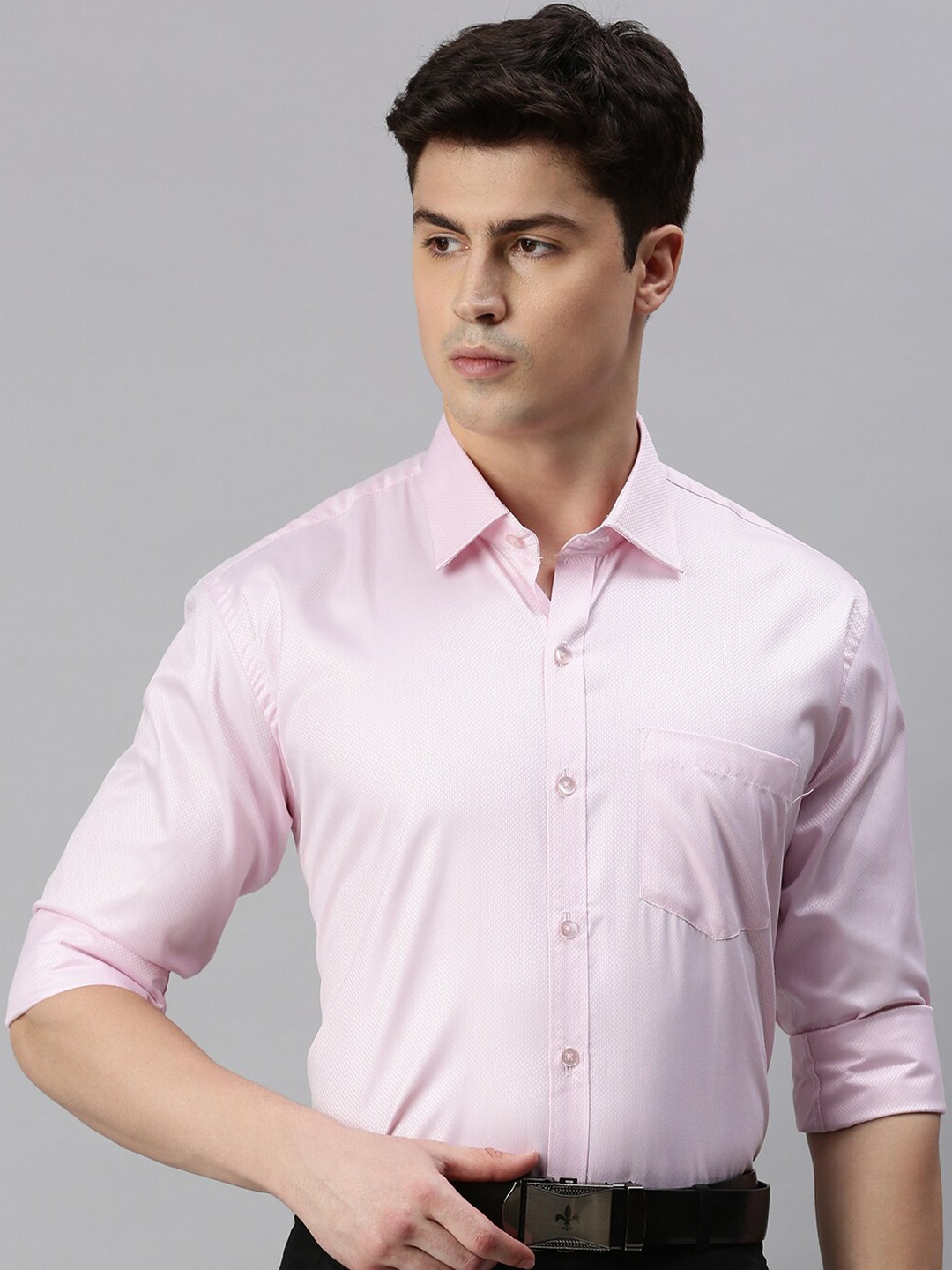 

ZEDD Standard Opaque Formal Shirt, Pink