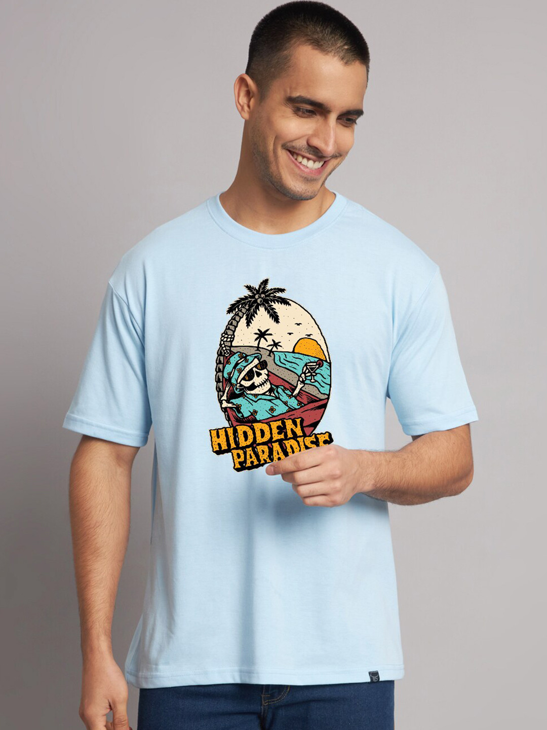 

The Modern Soul Men Blue Typography Printed T-shirt