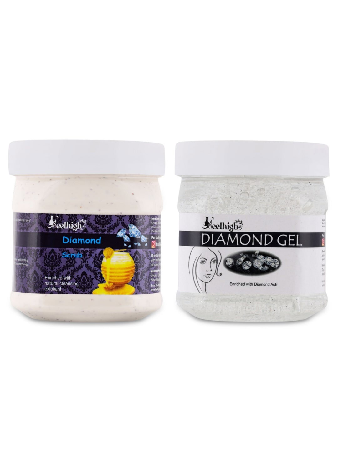 

FEELHIGH Set Of 2 Diamond Scrub & Gel - 500 ml Each, White