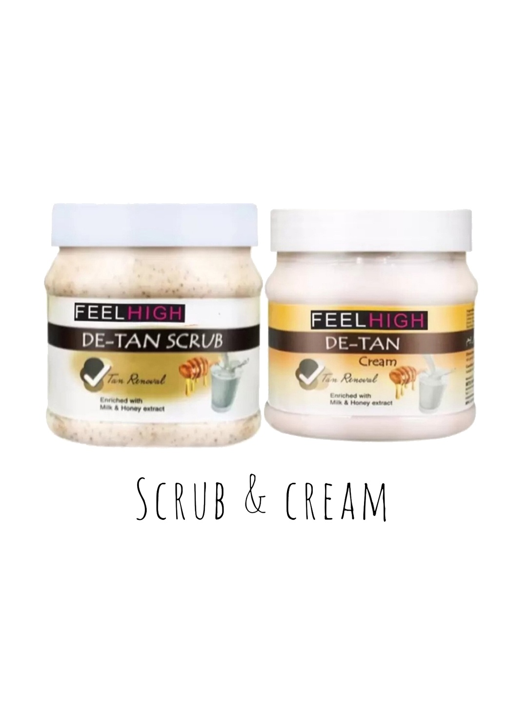 

FEELHIGH Set Of 2 De-Tan Face Cream & Scrub - 500 ml Each, White