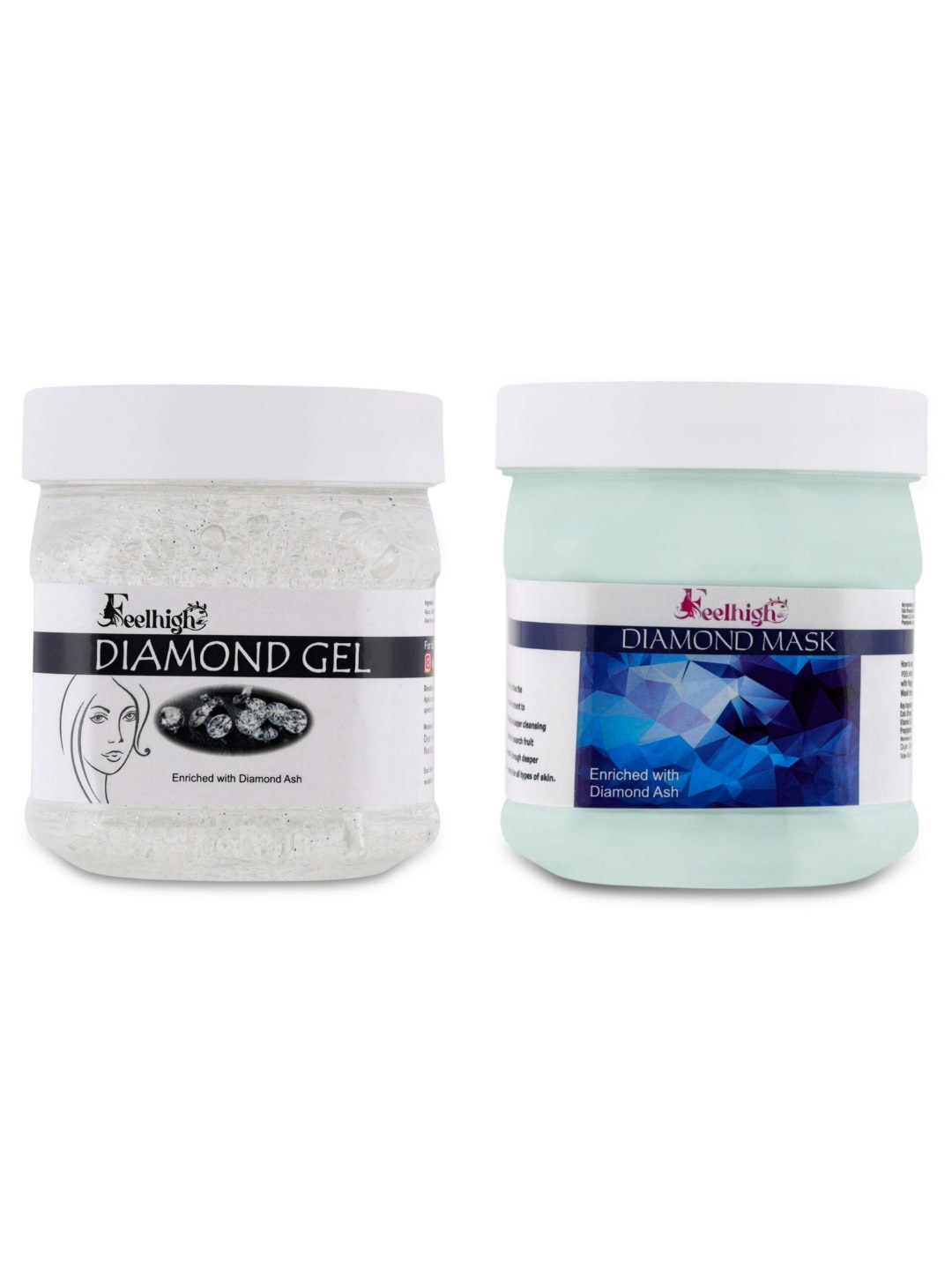 

FEELHIGH Set Of 2 Diamond Face Mask & Gel - 500 ml Each, White