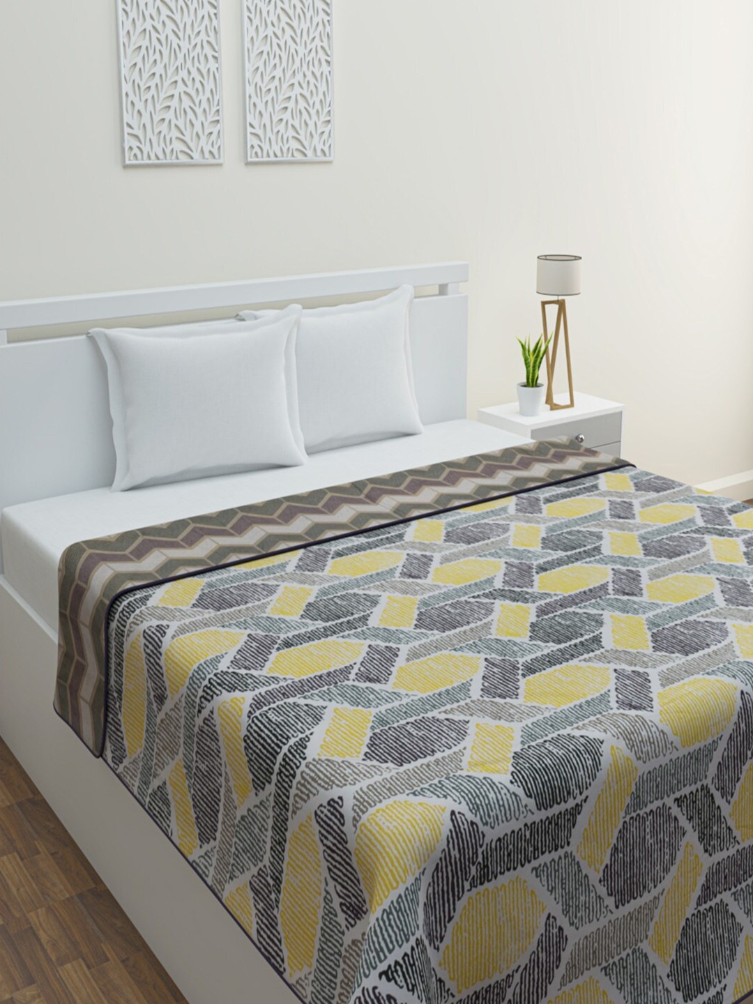 

HOME AFFAIRS Grey Reversible AC Room Cotton 300 GSM Double Bed Dohar