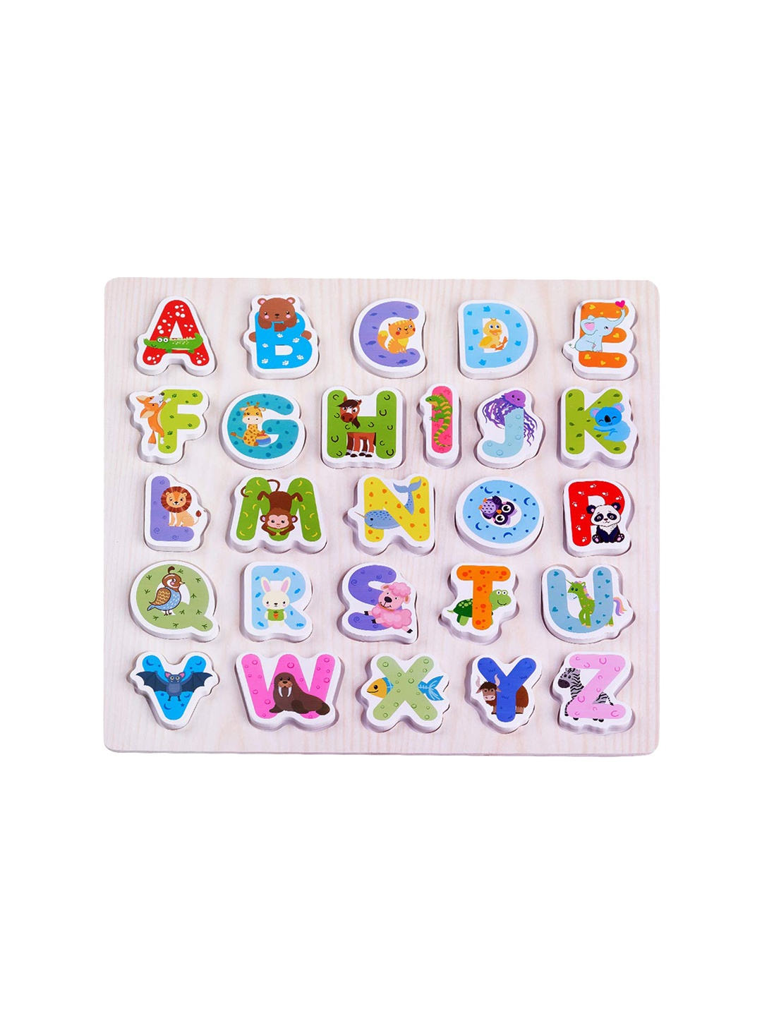 

BAYBEE Kids Wooden Alphabet Puzzle Set, Pink