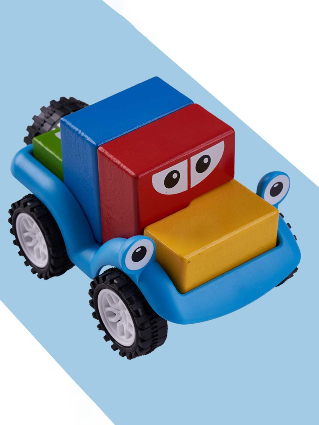 

BAYBEE Kids Wooden Smart Toy Car Puzzle Blocks, Red