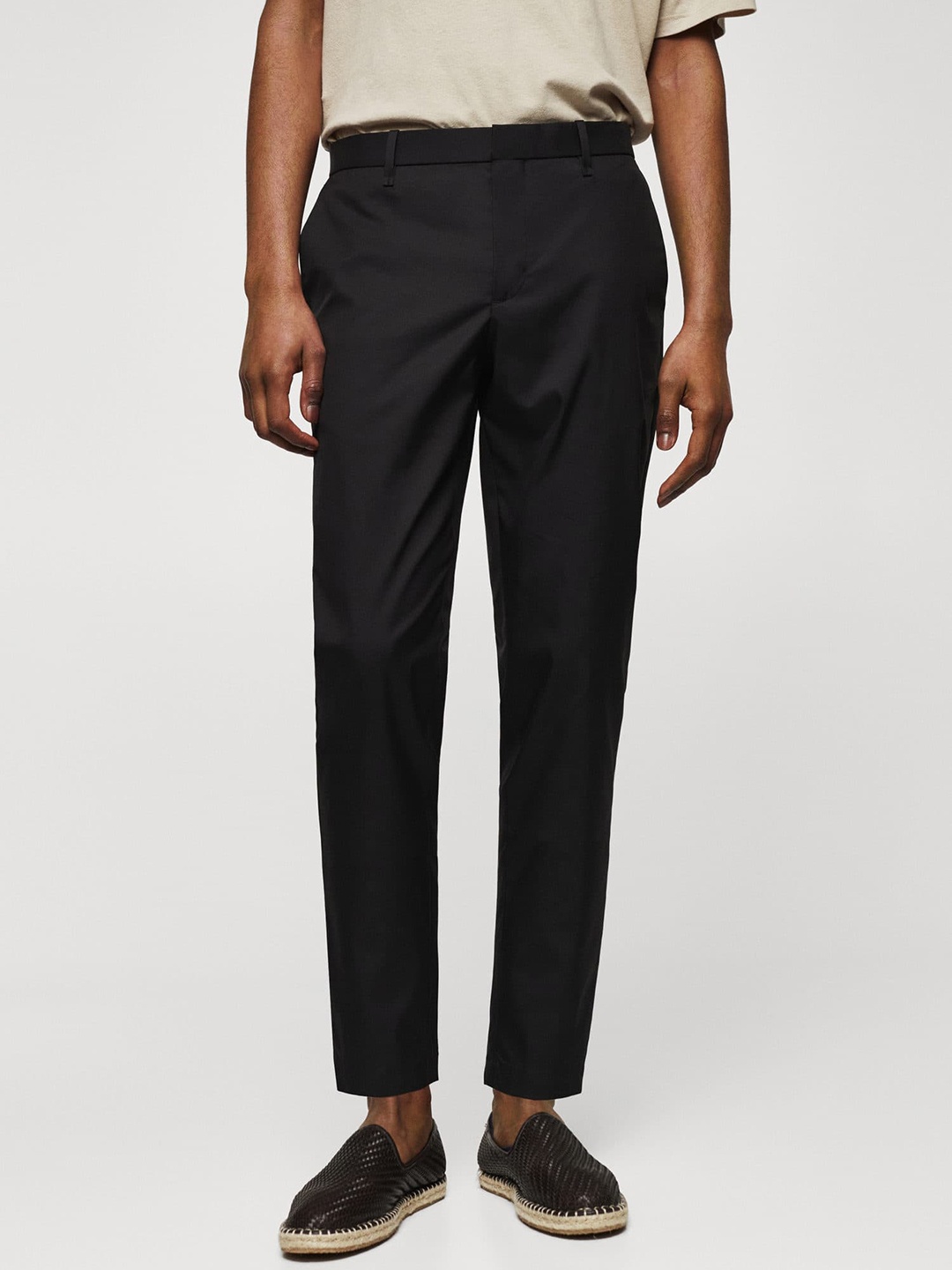 

MANGO MAN Slim Fit Trousers, Black