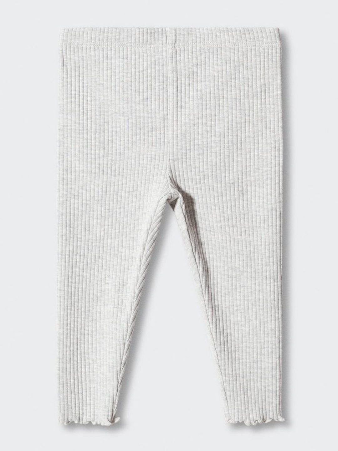 

Mango Kids Girls Ribbed Ankle-Length Leggings, Grey melange