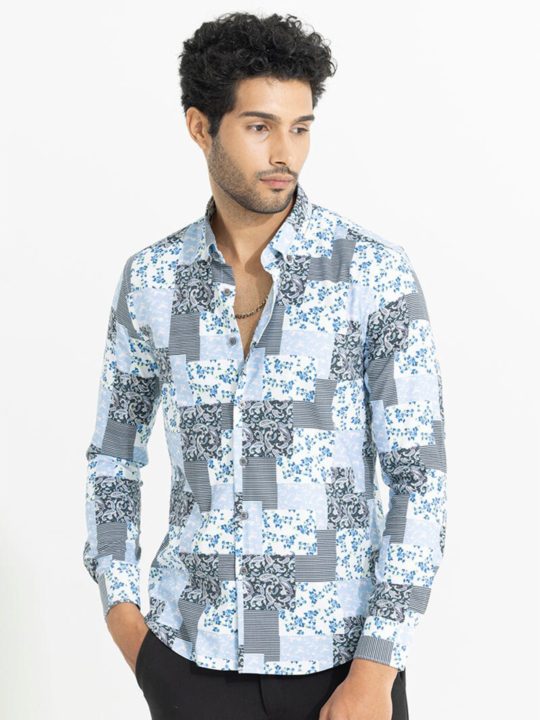 

Snitch Classic Slim Fit Paisley Printed Casual Shirt, Blue