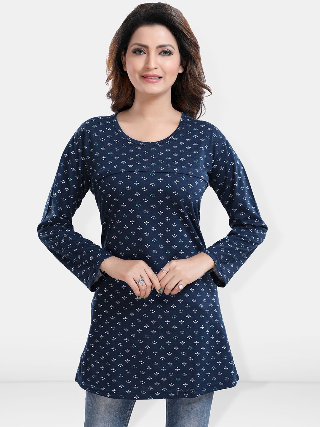 

Be You Conversational Printed Maternity Top, Navy blue