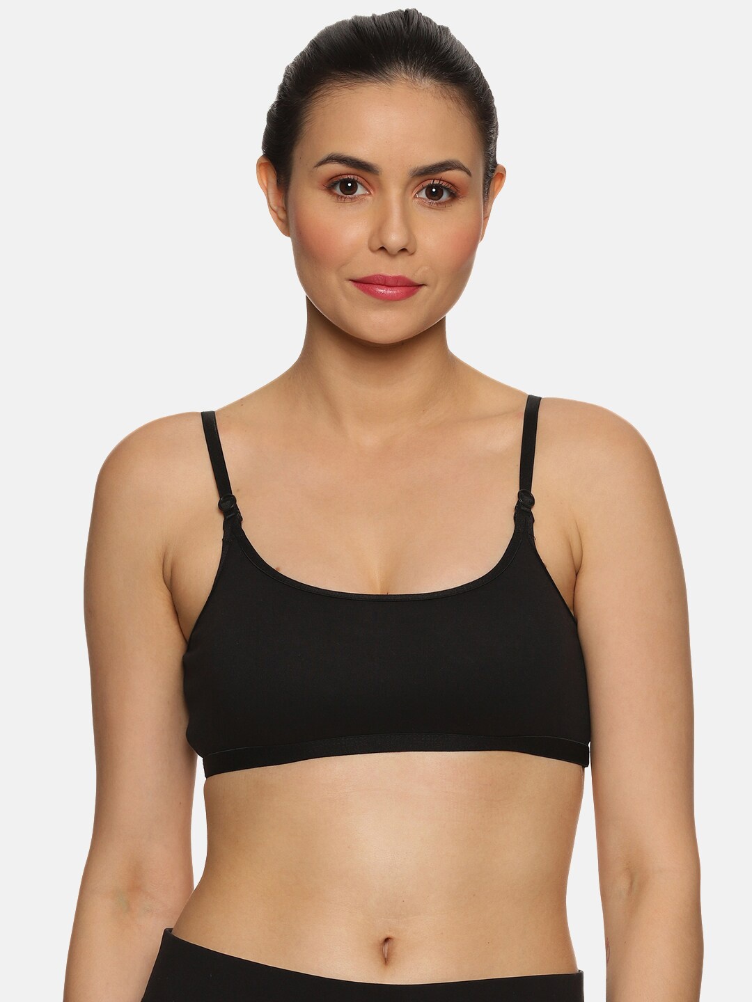 

NOT YET by us Pack Of 2 Medium Coverage Non-Padded Sports Bra MY-180-BR565-PK2BLK-36, Black