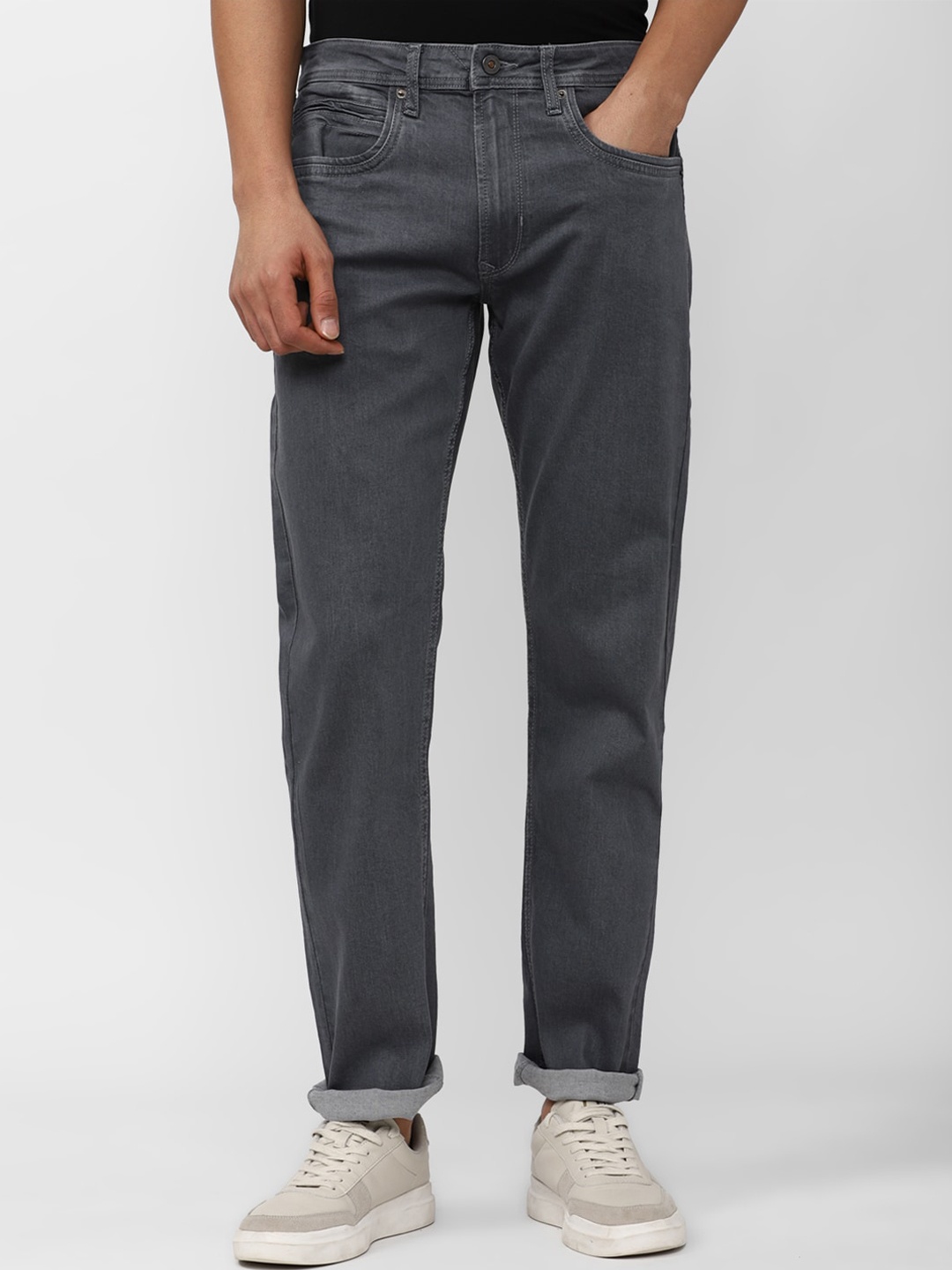 

Peter England Casuals Men Regular Fit Mid-Rise Stretchable Jeans, Grey