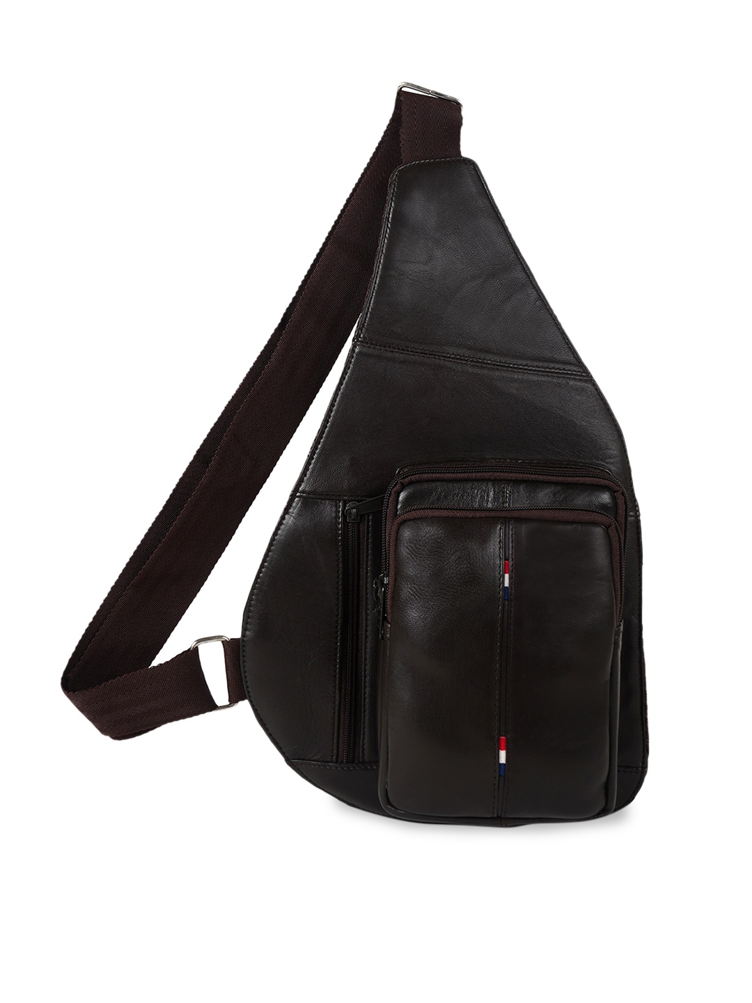 

CIMONI Unisex Solid Leather Crossbody Bag, Coffee brown