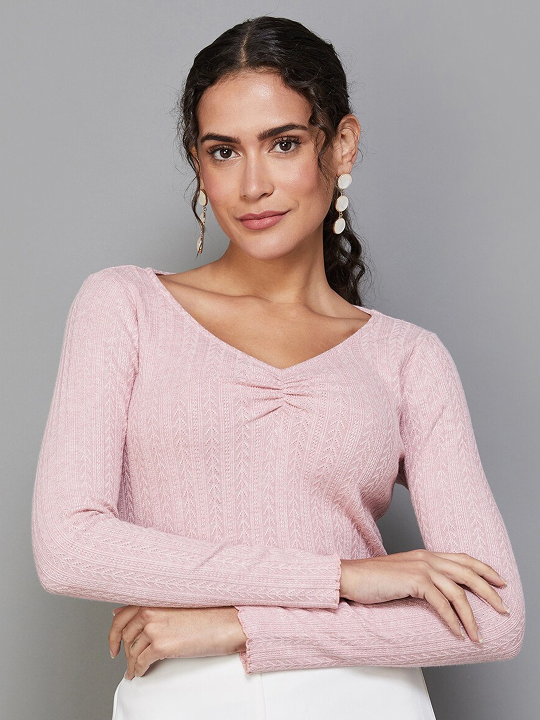 

CODE by Lifestyle Self Design V-Neck Top, Pink