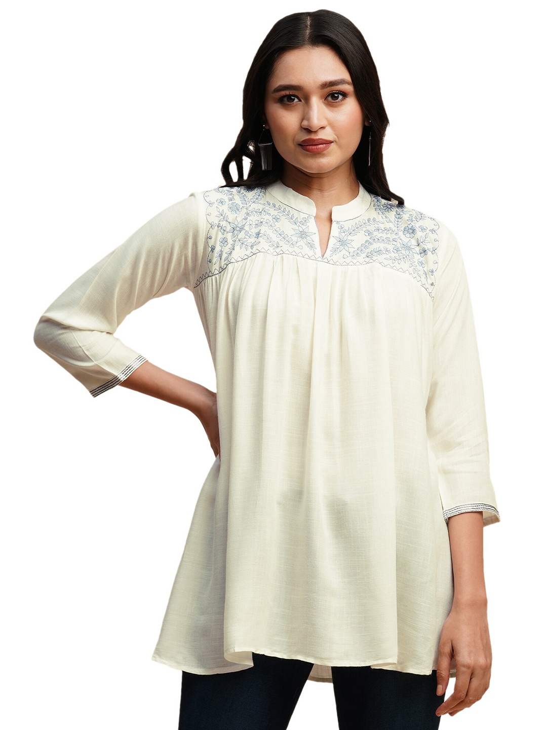 

Nimayaa Embroidered Casual Tunic, White