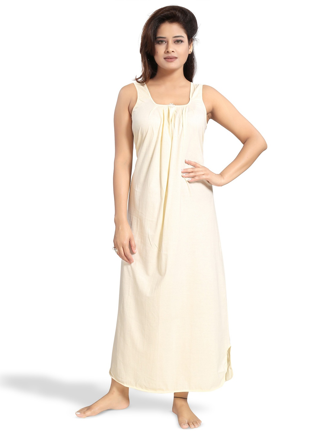 

Inner Beats Square Neck Maxi Nightdress, Cream