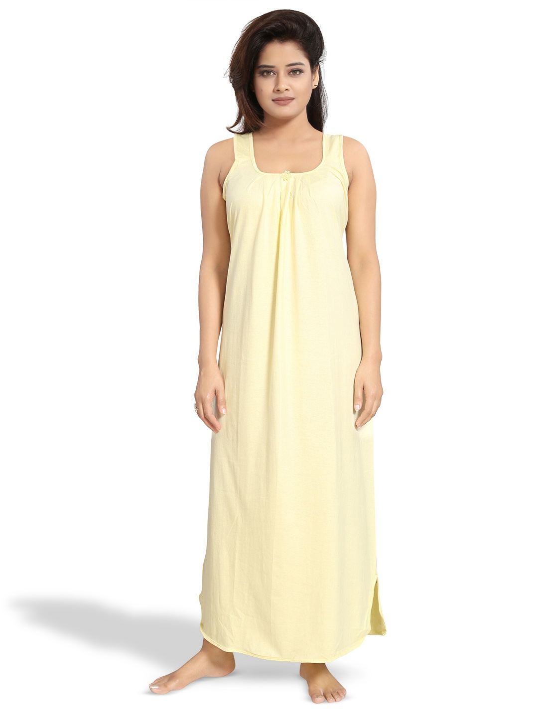 

Inner Beats Scoop Neck Maxi Nightdress, Yellow