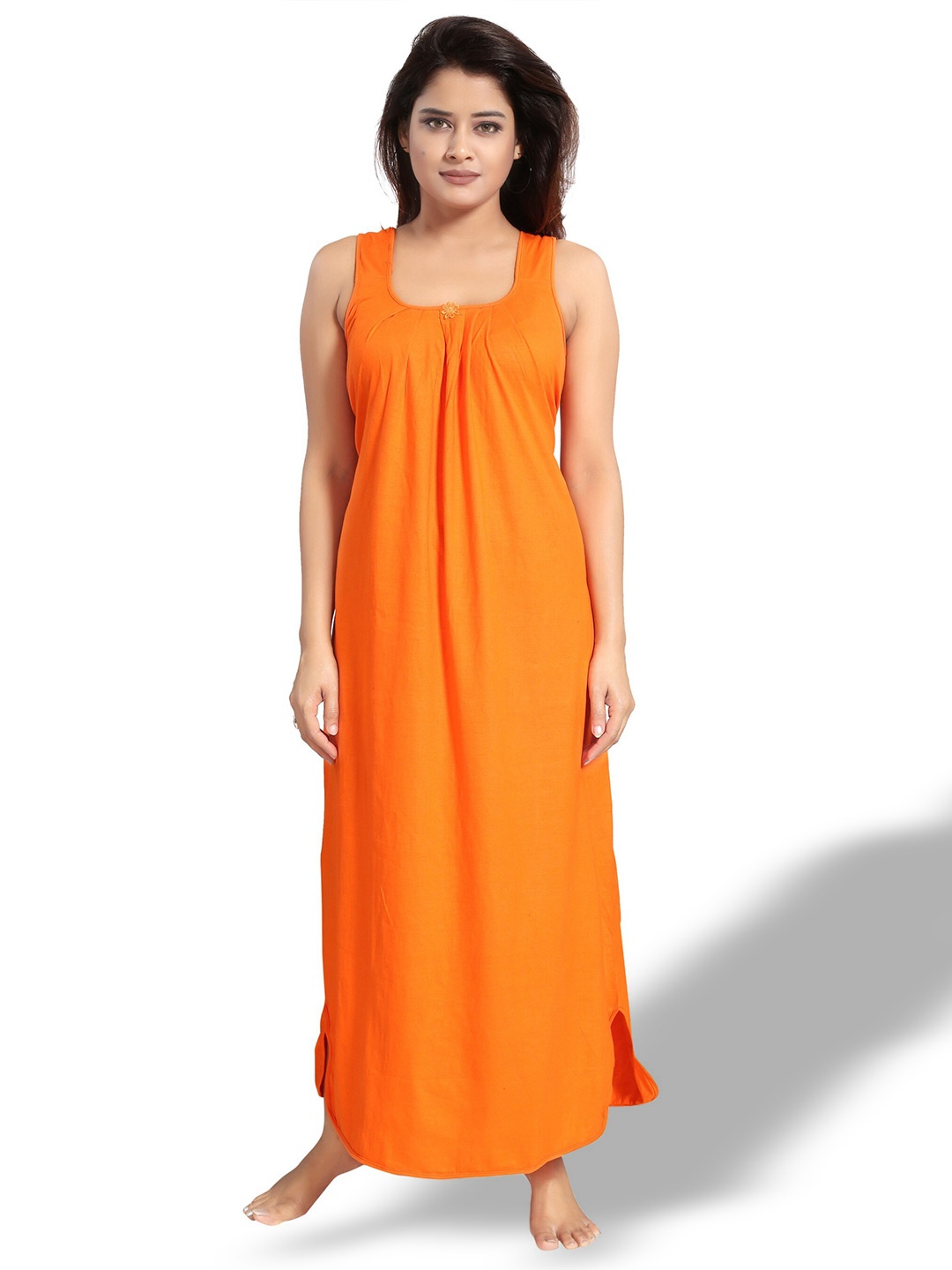 

Inner Beats Scoop Neck Maxi Nightdress, Orange