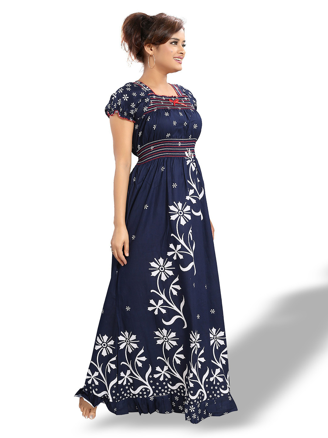 

Inner Beats Floral Printed Maxi Nightdress, Blue