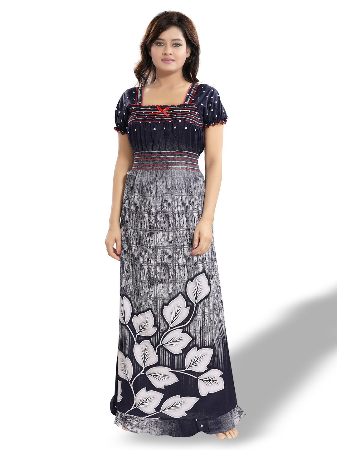 

Inner Beats Floral Printed Maxi Nightdress, Black