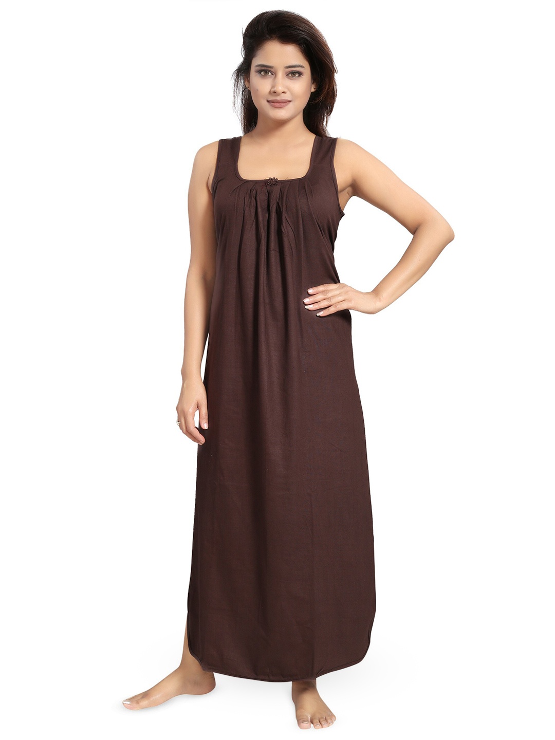 

Inner Beats Scoop Neck Maxi Nightdress, Brown
