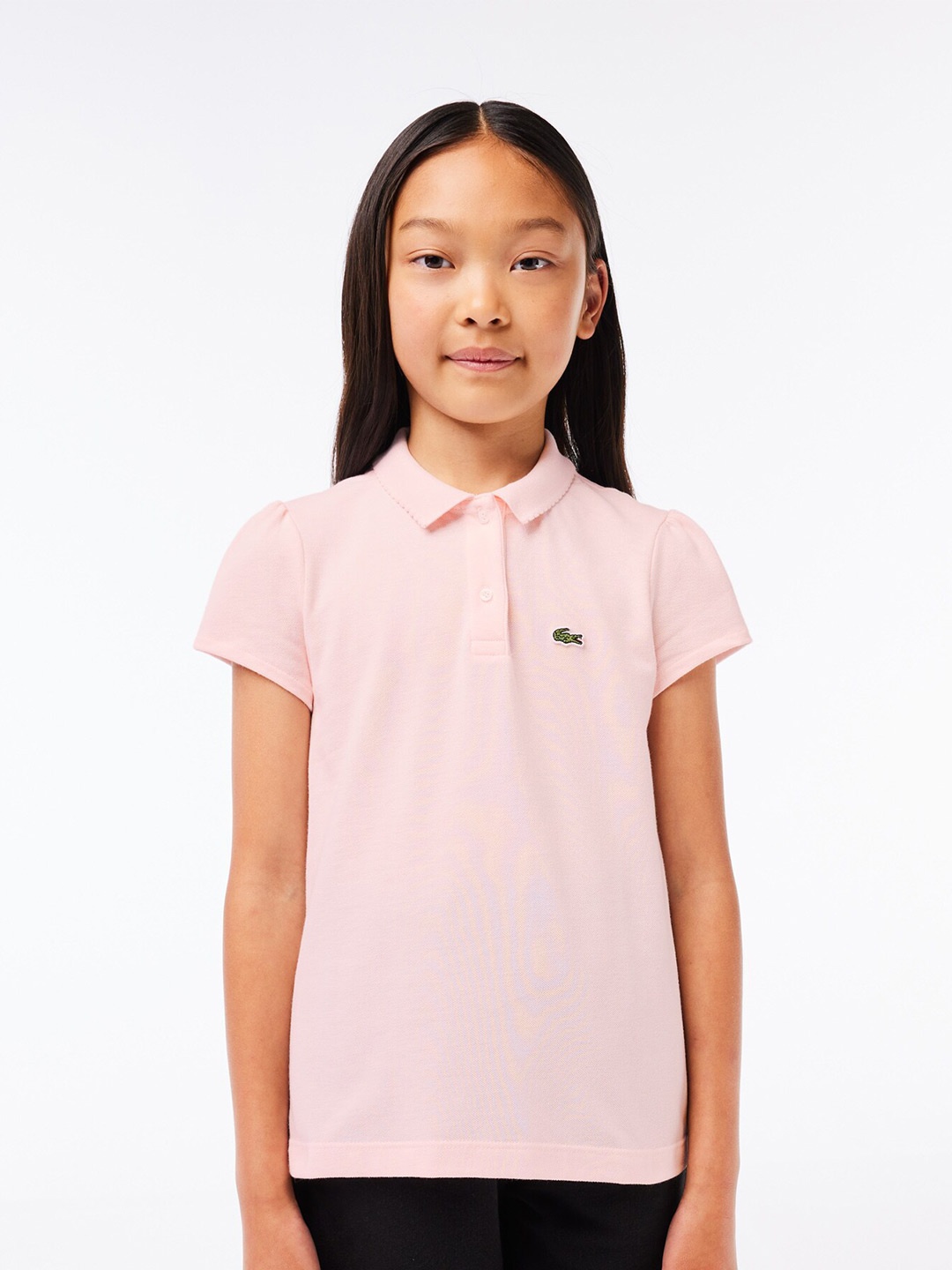 

Lacoste Girls Pink V-Neck Pockets T-shirt