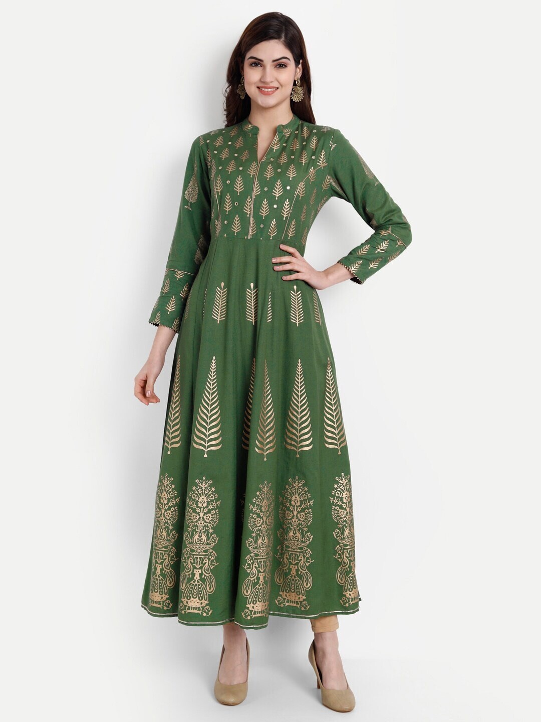 

SUTI Green Ethnic Motifs Print Maxi Dress