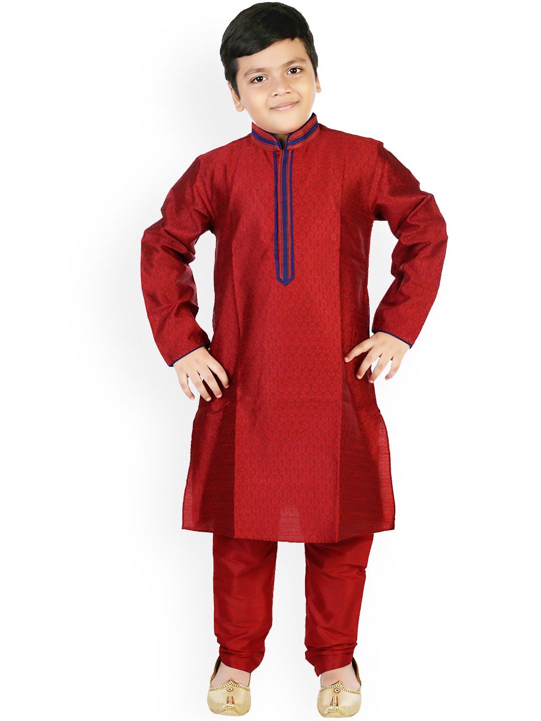 

CELEBRITY CLUB Boys Self-Design Sherwani Set, Red