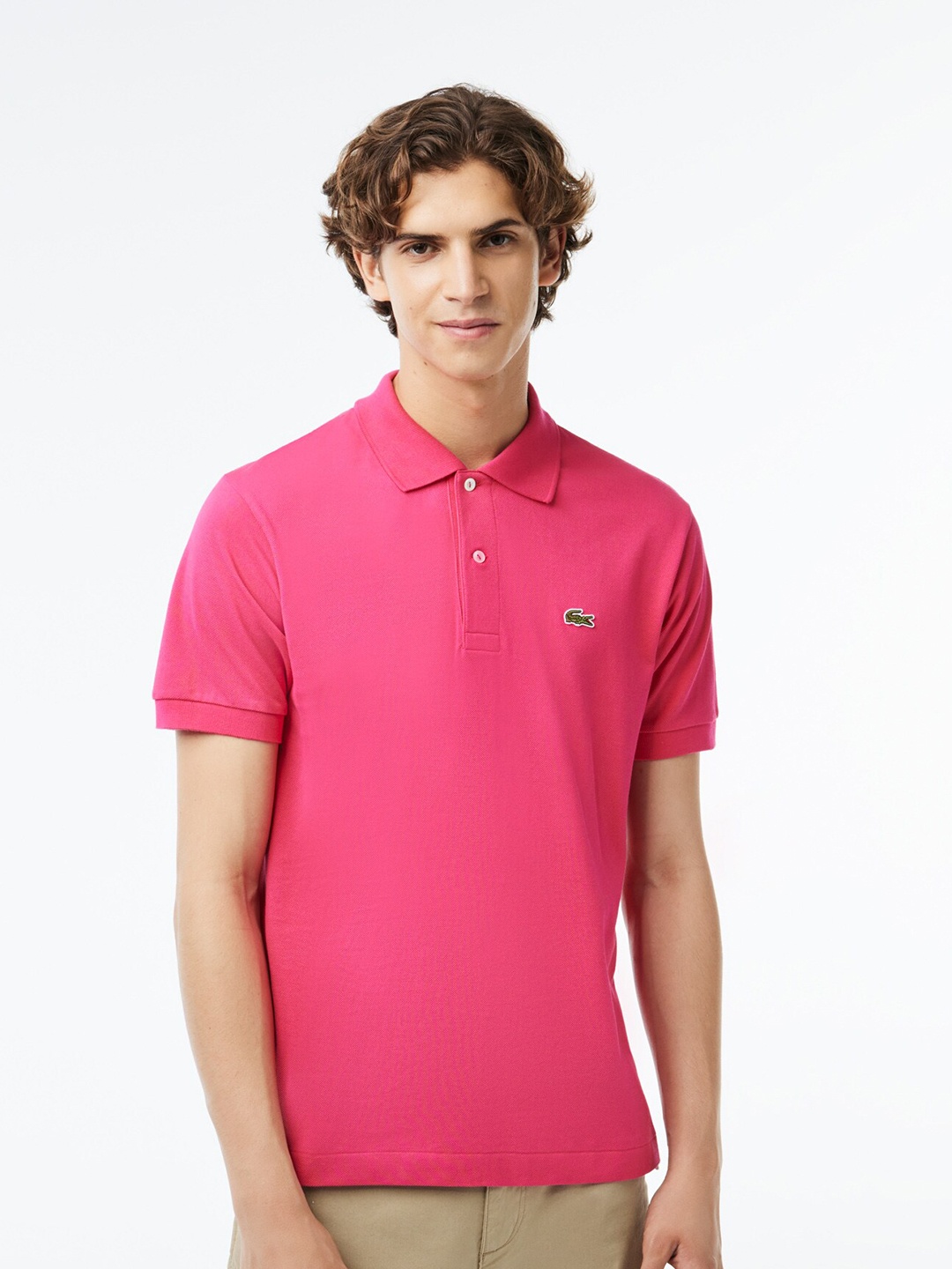 

Lacoste Polo Collar Pure Cotton T-shirt, Pink