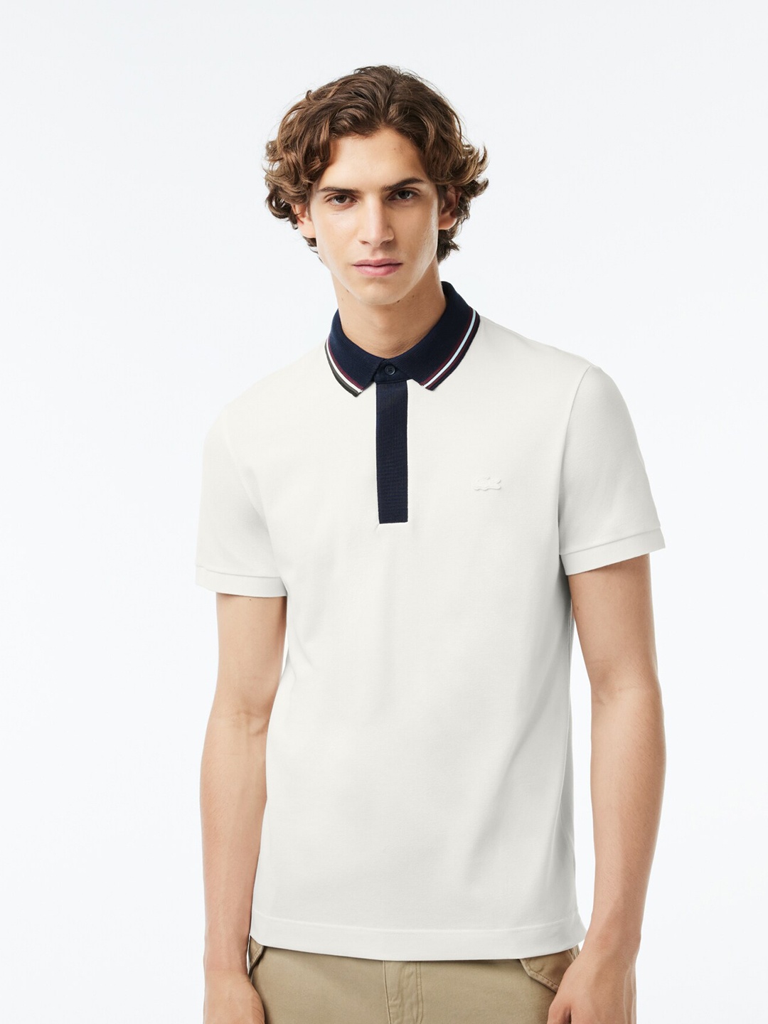 

Lacoste Contrast Polo Collar T-shirt, White