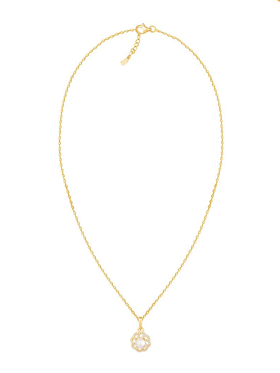 

GIVA 925 Sterling Silver Gold-Plated Beaded Pendant With Chain
