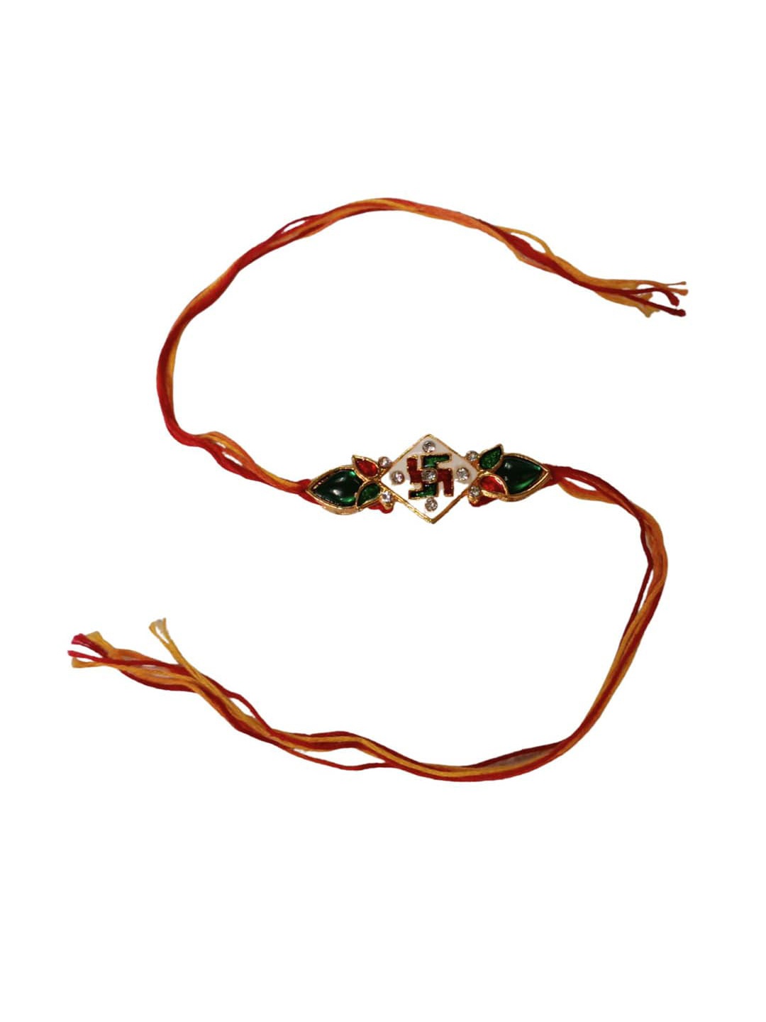 

AccessHer Swastik Design Charm Thread Rakhi With Greeting Card, Red