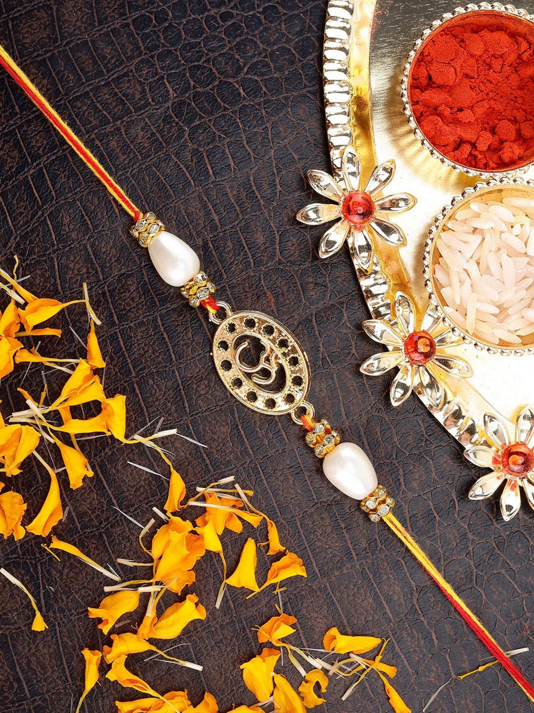 

AccessHer Women Om Charm Rakhi, Red