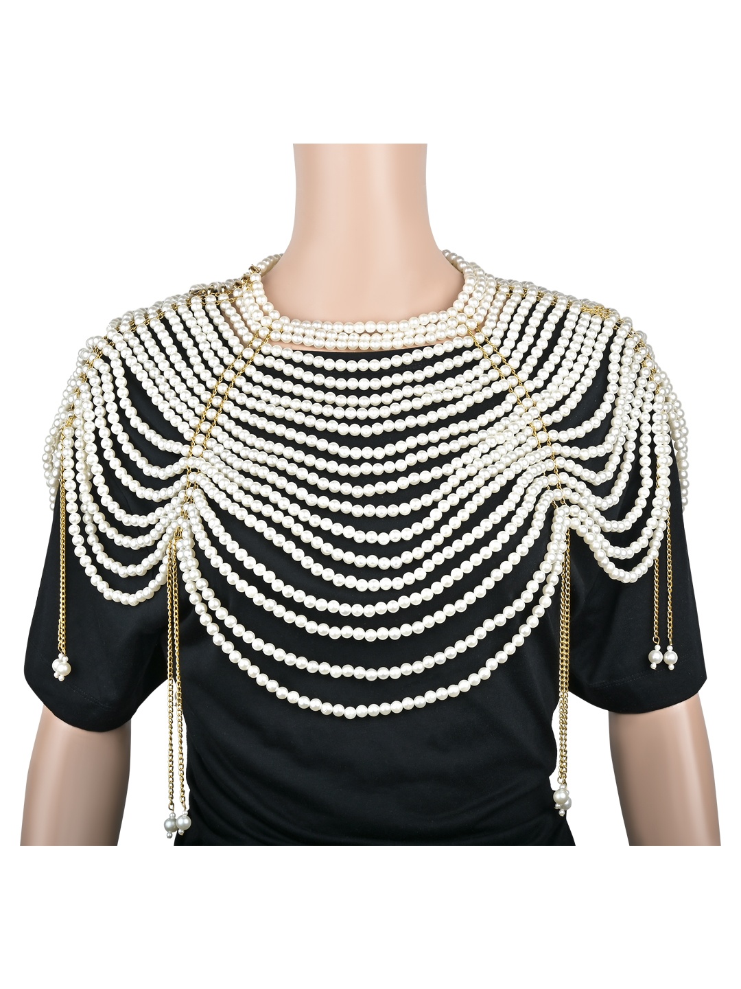 

Vdesi White & Gold-Toned Body Chain