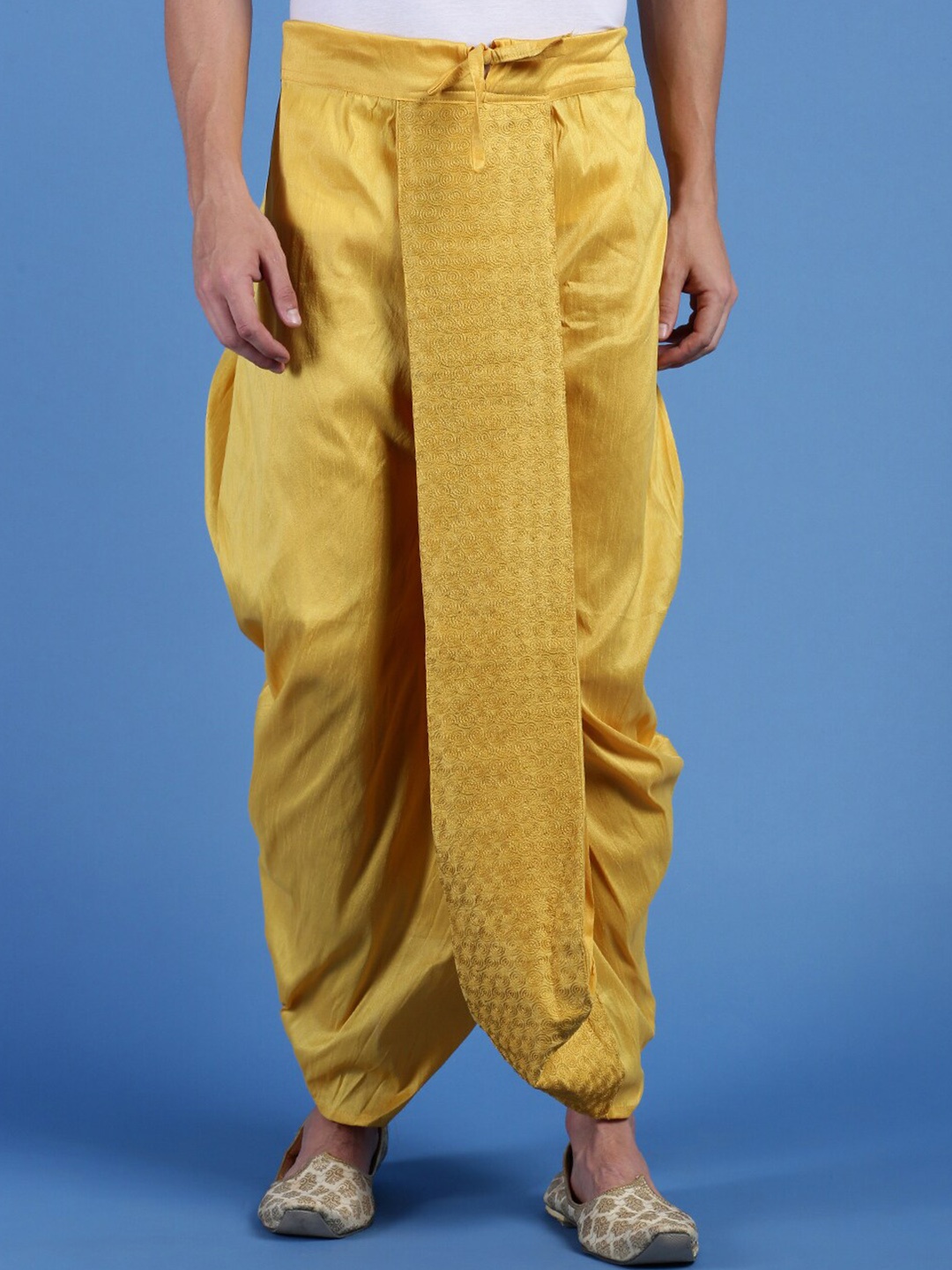 

Sanwara Embroidered Dhotis, Yellow