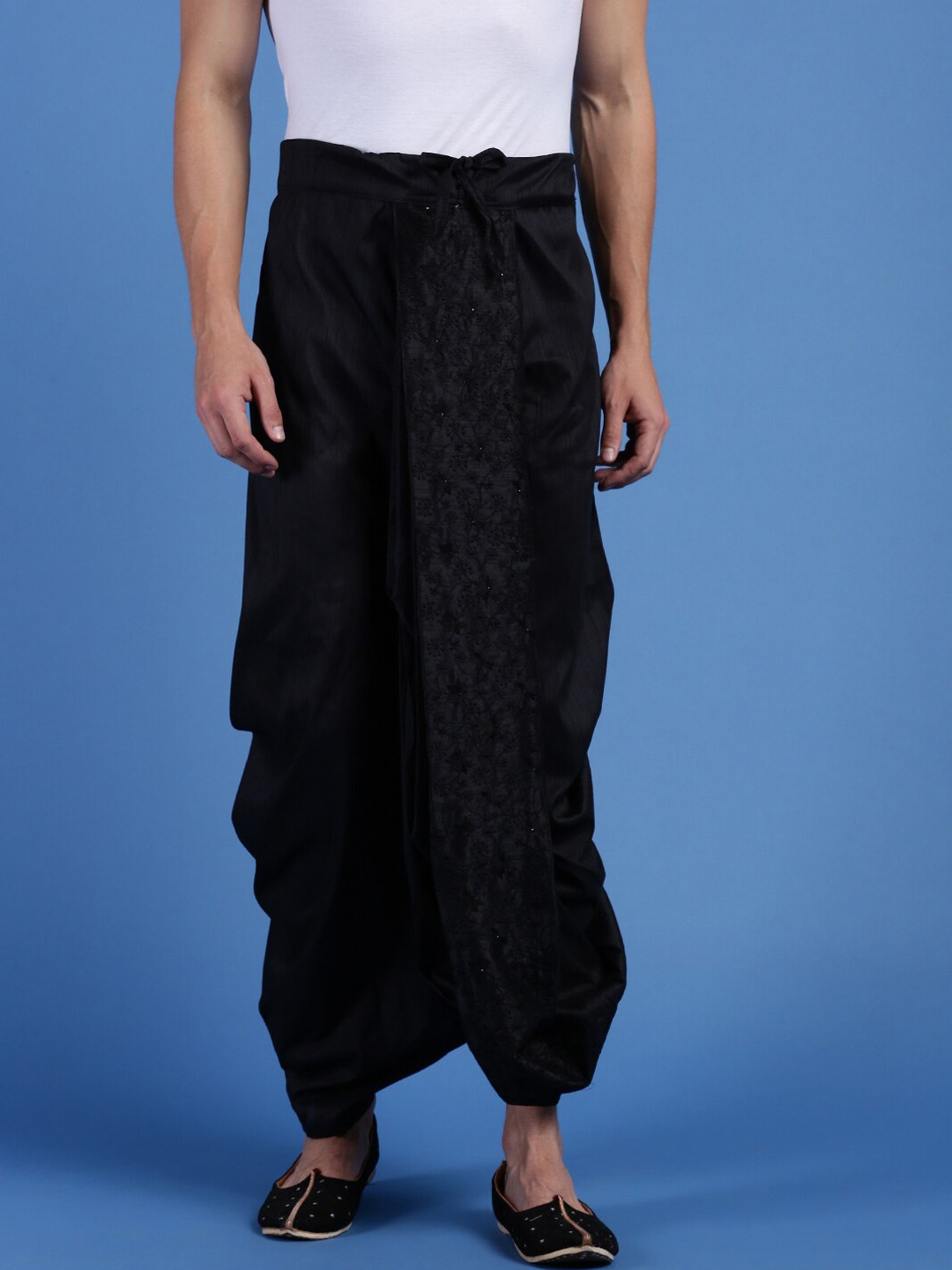 

Sanwara Embroidered Dhotis, Black