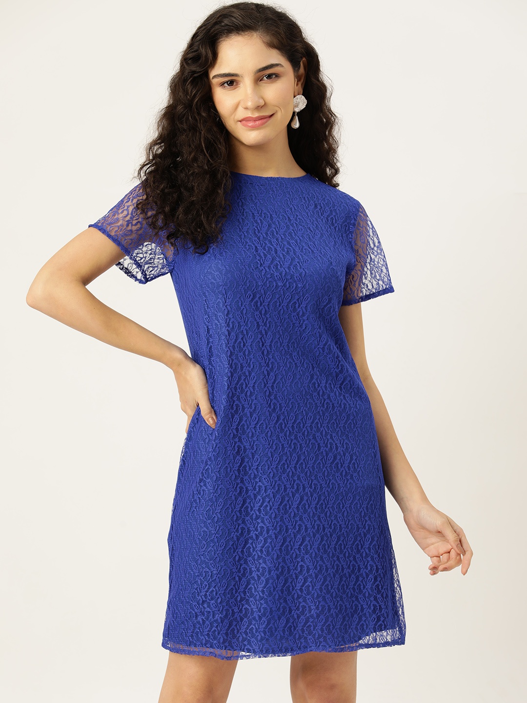 

Rue Collection Net A-Line Mini Dress, Blue