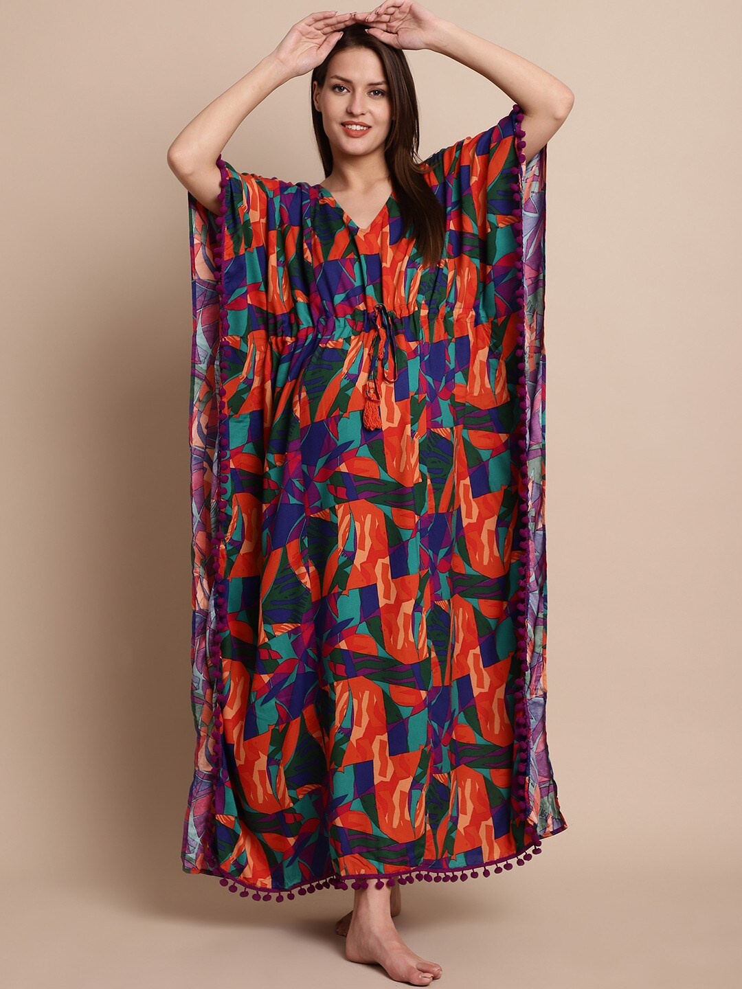

Secret Wish Printed Maternity Kaftan Nightdress, Orange