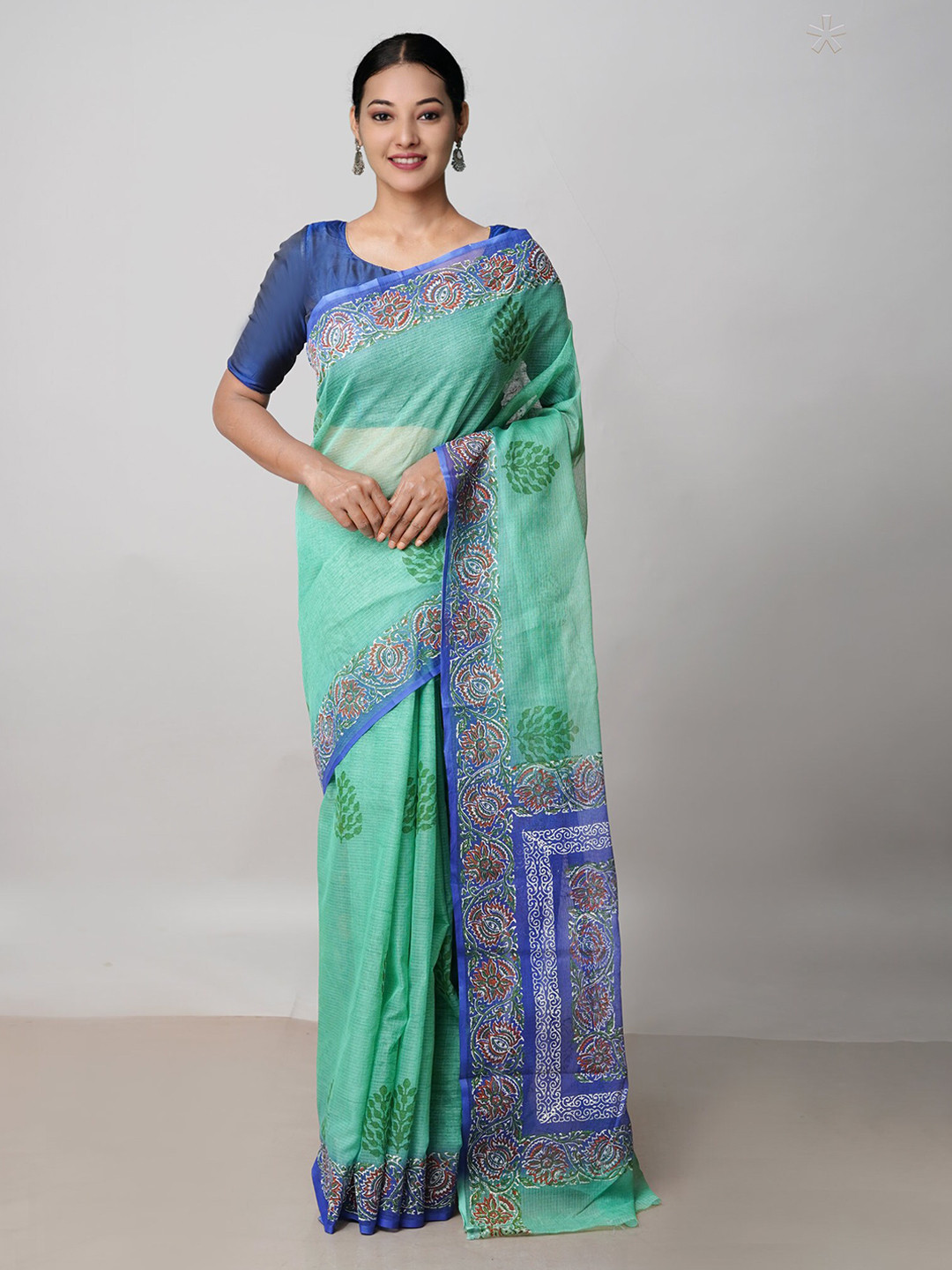 

Unnati Silks Ethnic Motifs Printed Pure Cotton Kota Saree, Green