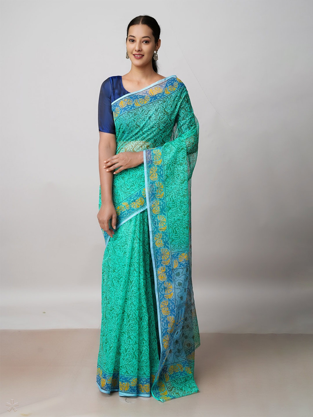 

Unnati Silks Ethnic Motifs Pure Cotton Kota Saree, Green