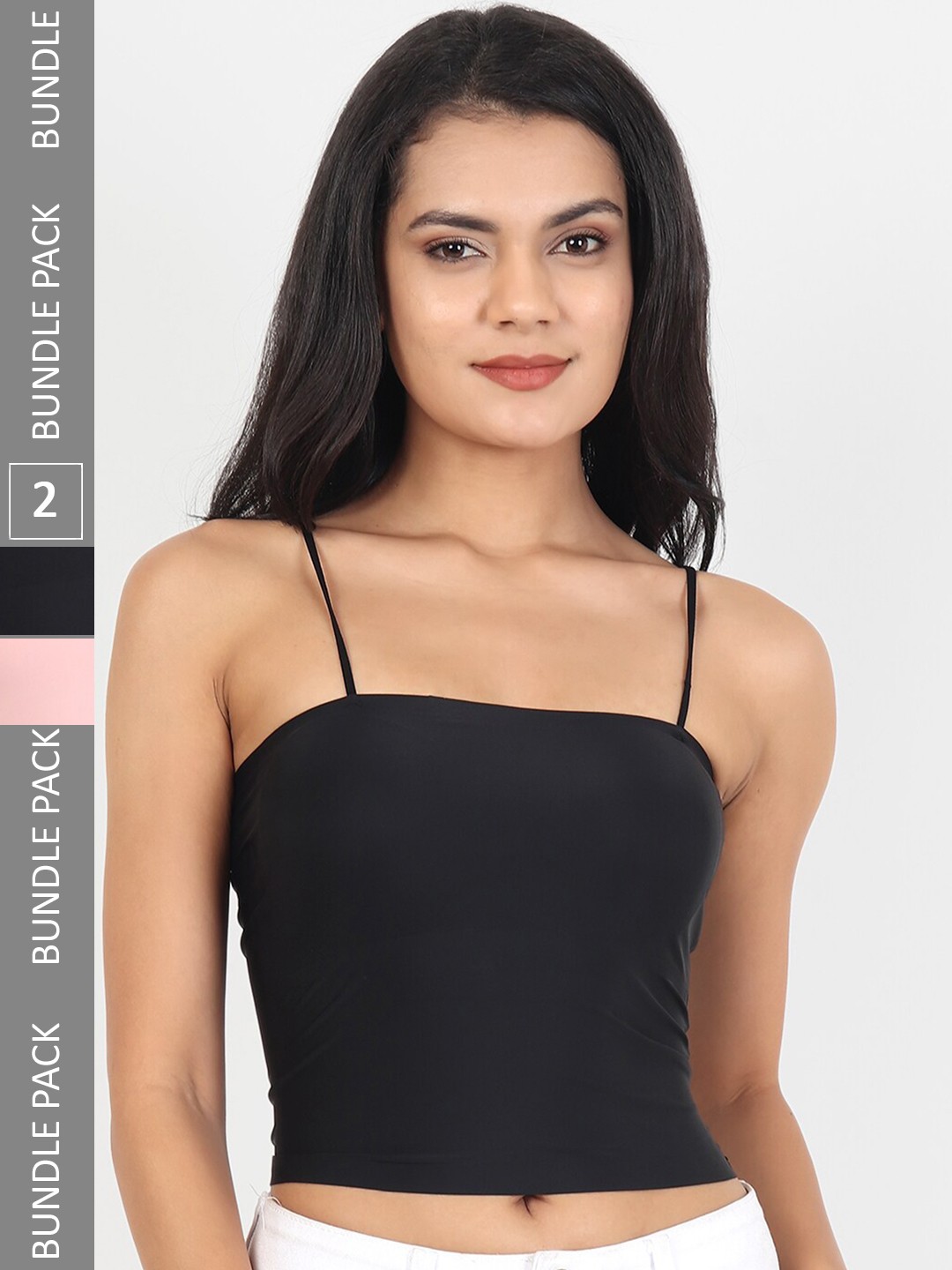 

Lebami Pack Of 2 Lightly Padded Camisoles, Black
