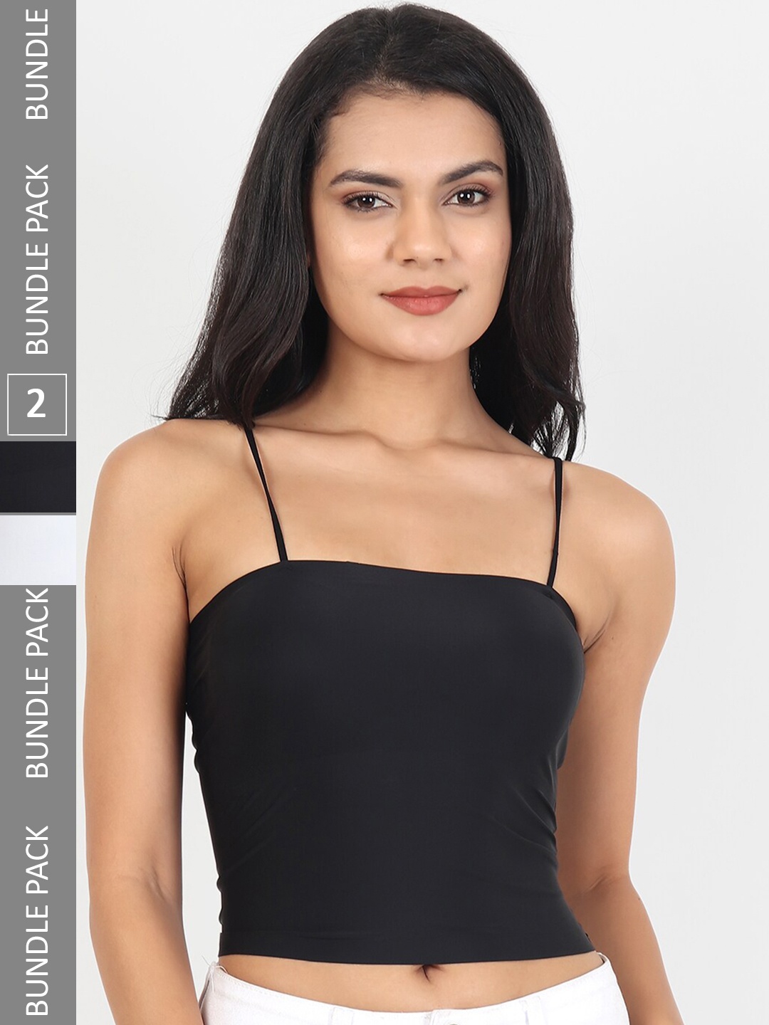 

Lebami Pack Of 2 Lightly Padded Camisoles, Black