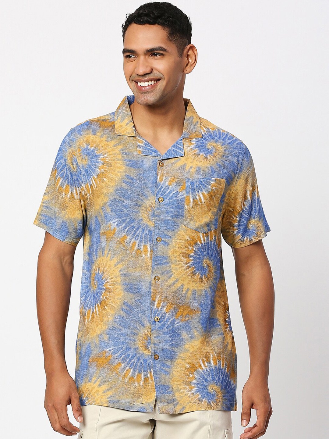 

MOD ECRU Abstract Printed Casual Shirt, Brown