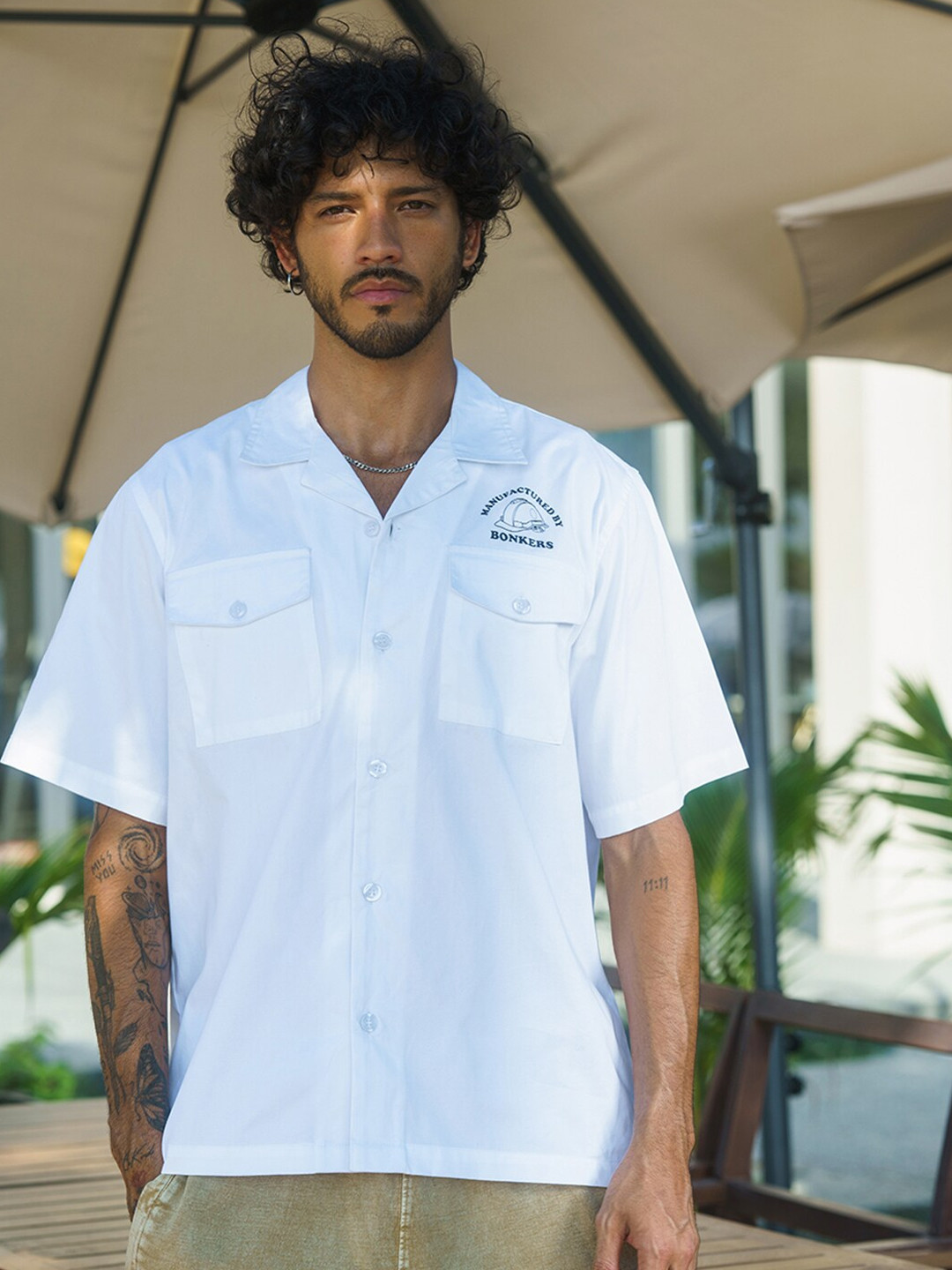 

Bonkers Corner Cotton Boxy Opaque Casual Shirt, White
