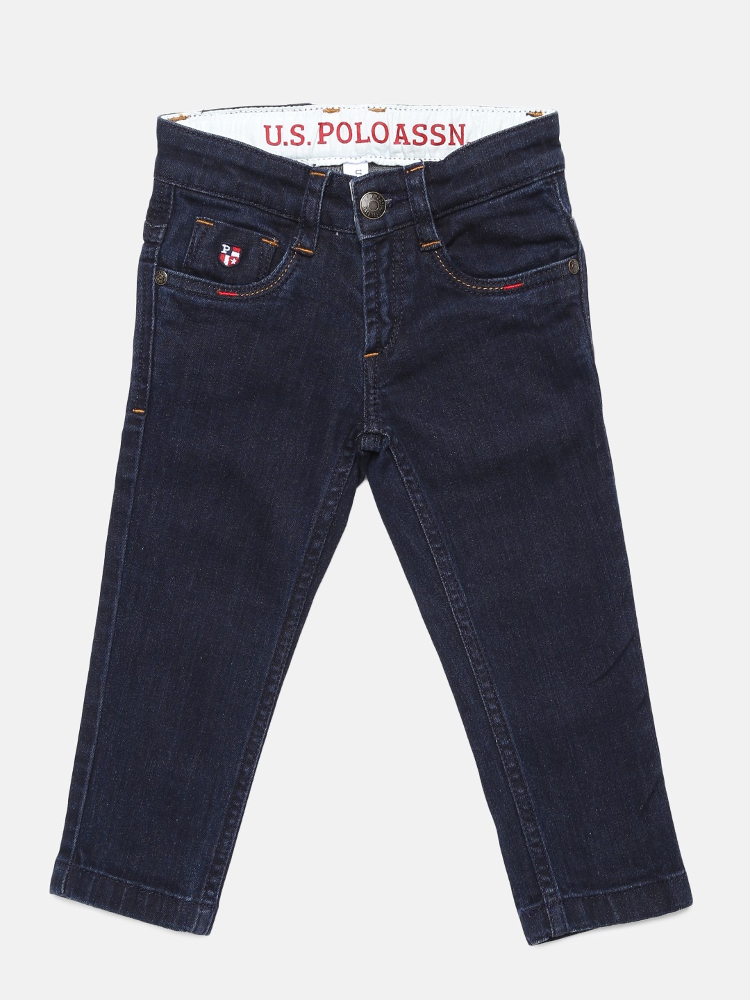 

U.S. Polo Assn. Kids Boys Blue Slim Fit Mid-Rise Clean Look Jeans