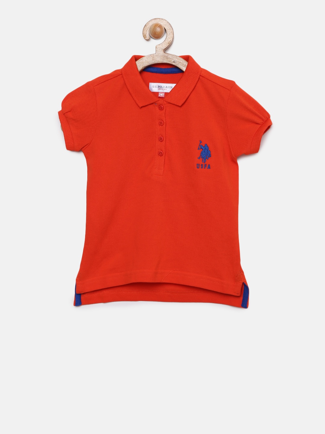 

U.S. Polo Assn. Kids Girls Orange Polo T-shirt