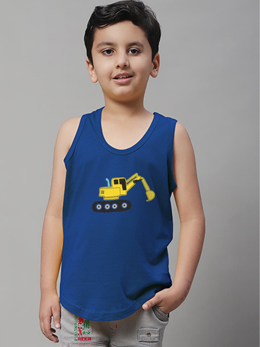 

Friskers Boys Printed Pure Cotton Innerwear Vest, Blue