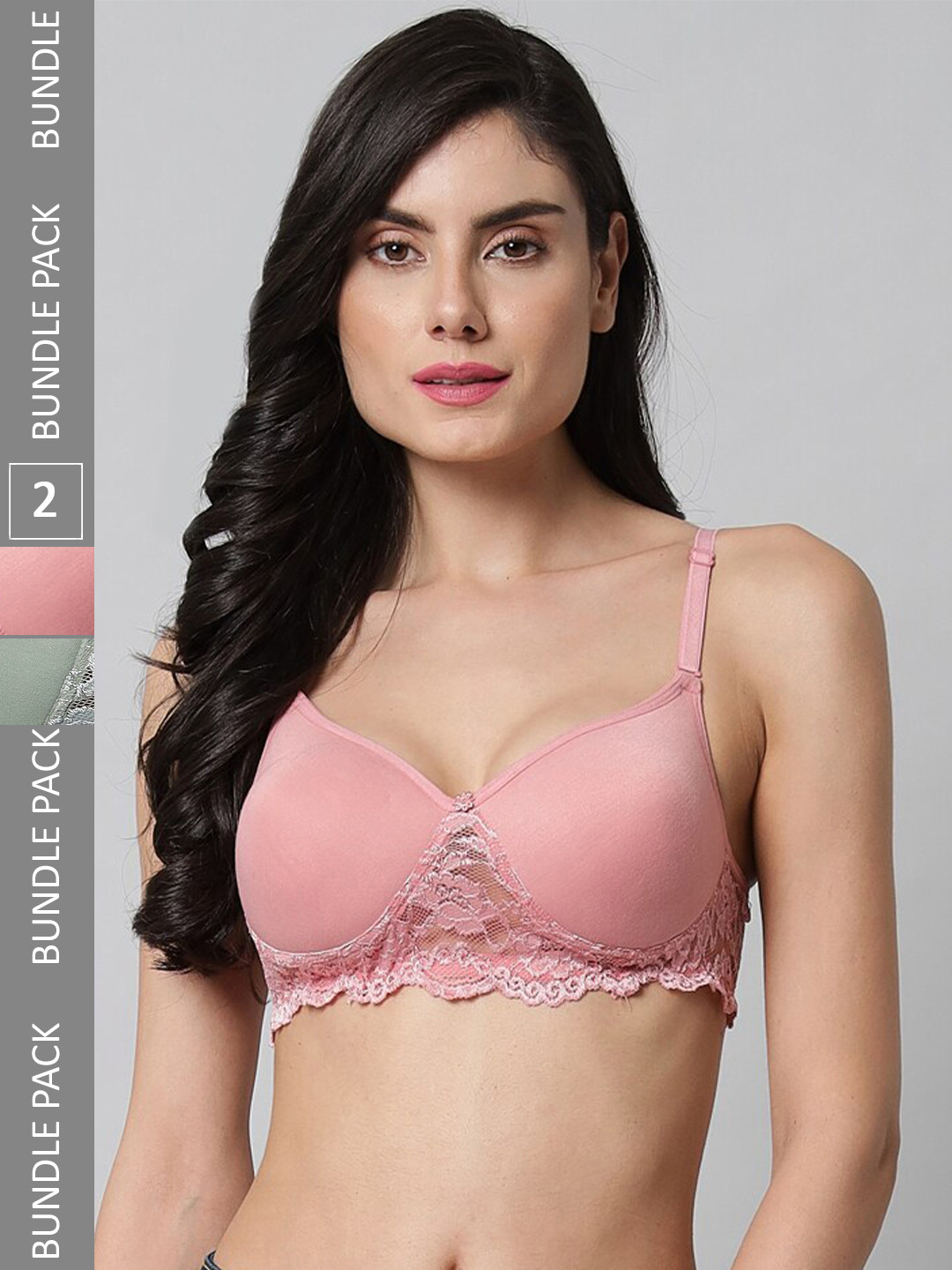 

Extoes Pack Of 3 Full Coverage Lightly Padded Push-Up Bra With All Day Comfort, Blue