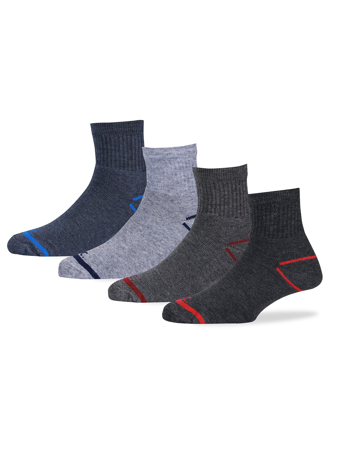 

RC. ROYAL CLASS Men Pack Of 4 Patterned Ankle-Length Socks, Grey