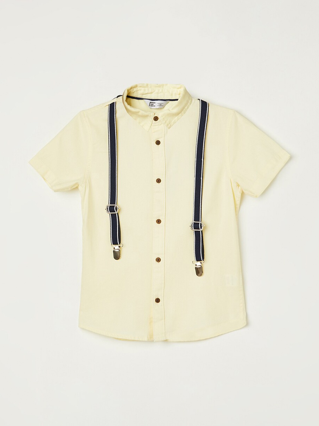 

Fame Forever by Lifestyle Boys Spread Collar Cotton Casual Shirt, Yellow